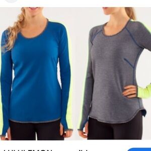 🍋LULULEMON Reversible Runder Under top Limitless Blue Heather Coal